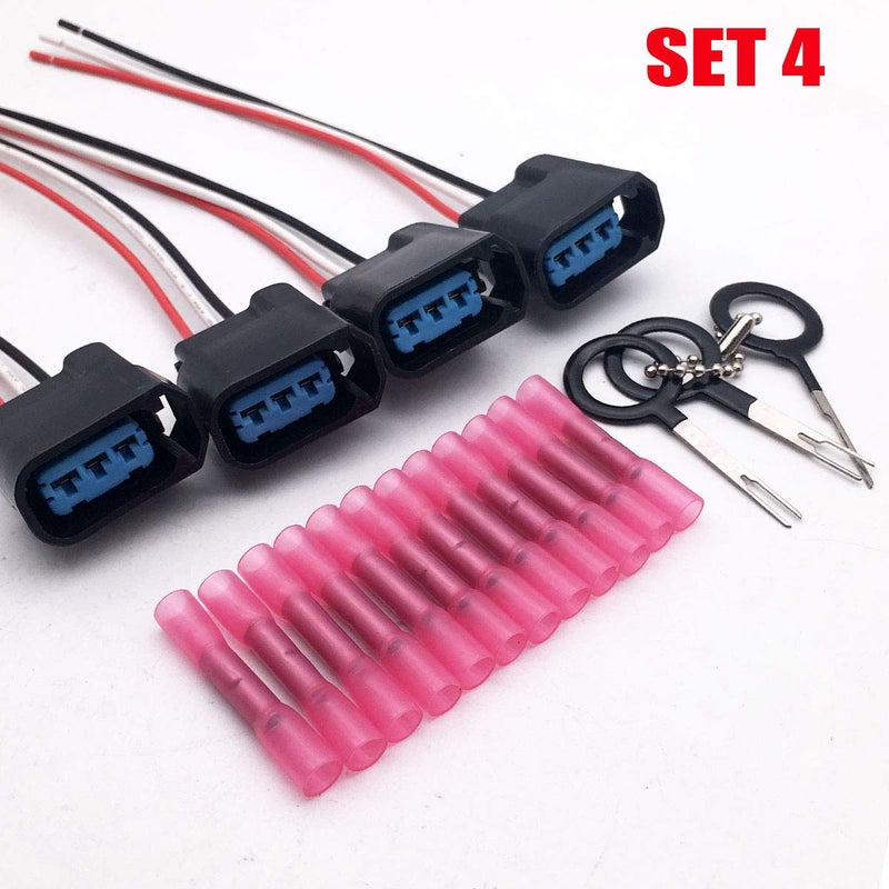 IBVIBV SET 4 Ignition Coil Connector Plug pigtails work For HONDA CIVIC CRV S2000 ACURA RSX K Series - Image 3